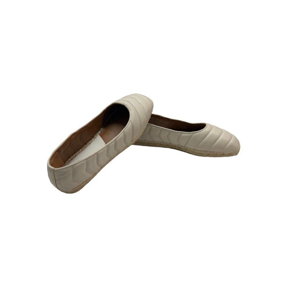 Franco Sarto Womens 11M Kiya Espadrille Shoe Leather Tan Cream Slip Ons
